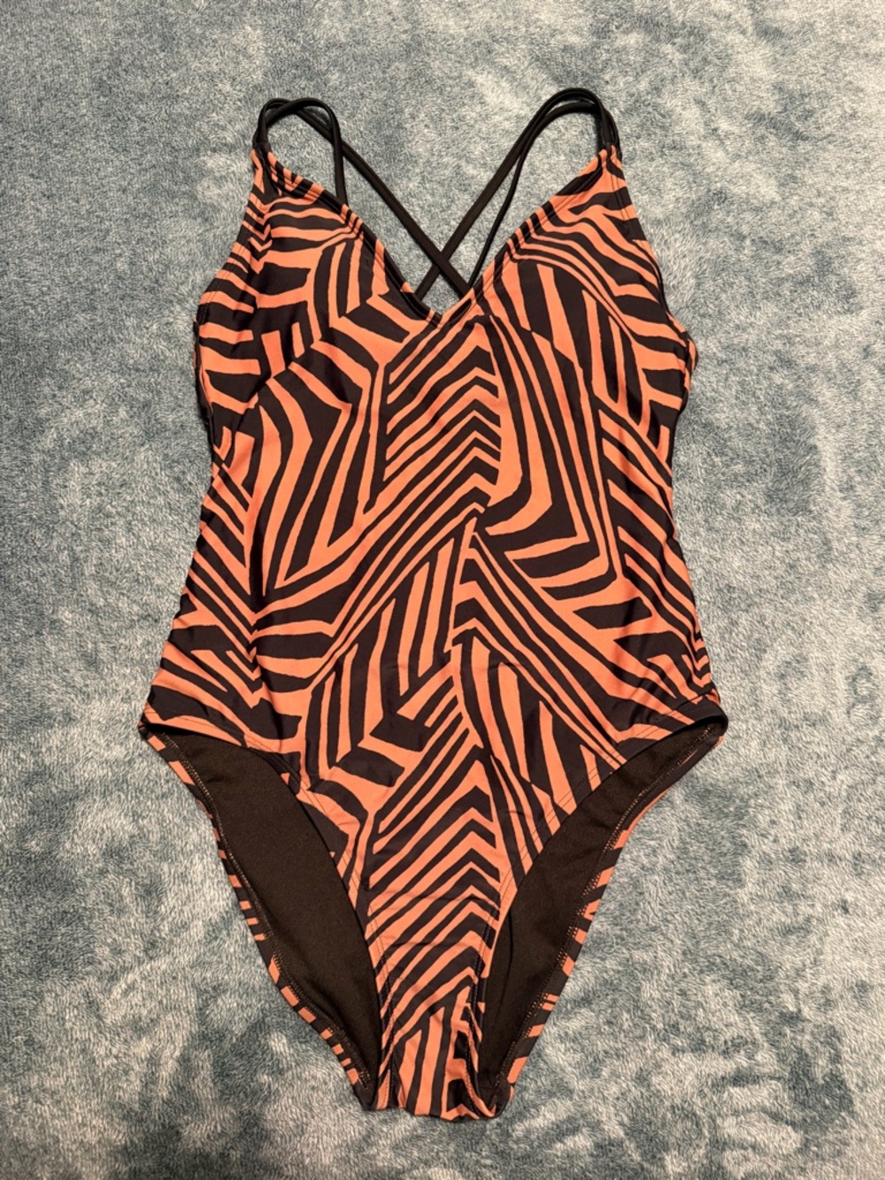Hurley One Piece Swimsuit Animal Print Zebra Moderate Coverage Size Medium